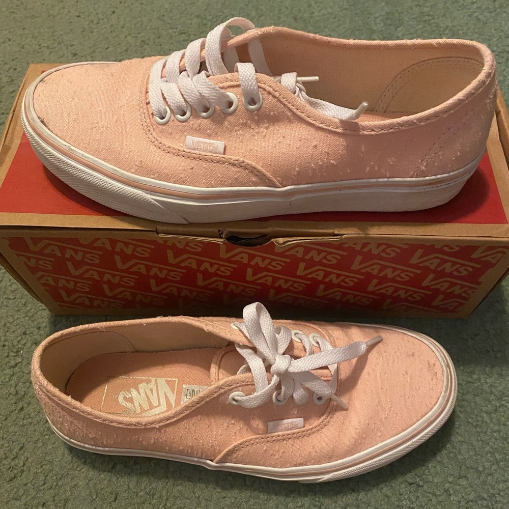 Light Peach Pink Canvas Vans🍑🍑